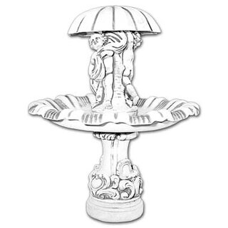 Springbrunnen mit einem Ring aus Stein