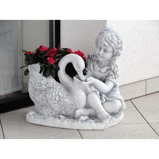Blumenschale Mädchen + Schwan